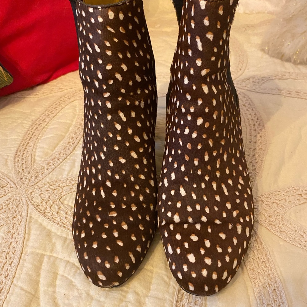 J CREW calf hair booties size 9 gently worn only a few times